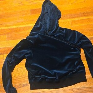 Hooded velour crop top